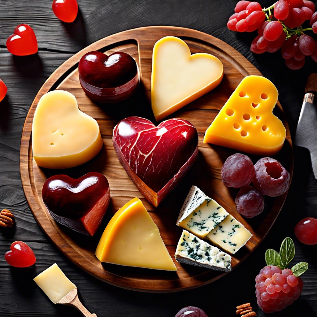 heart shaped cheeses