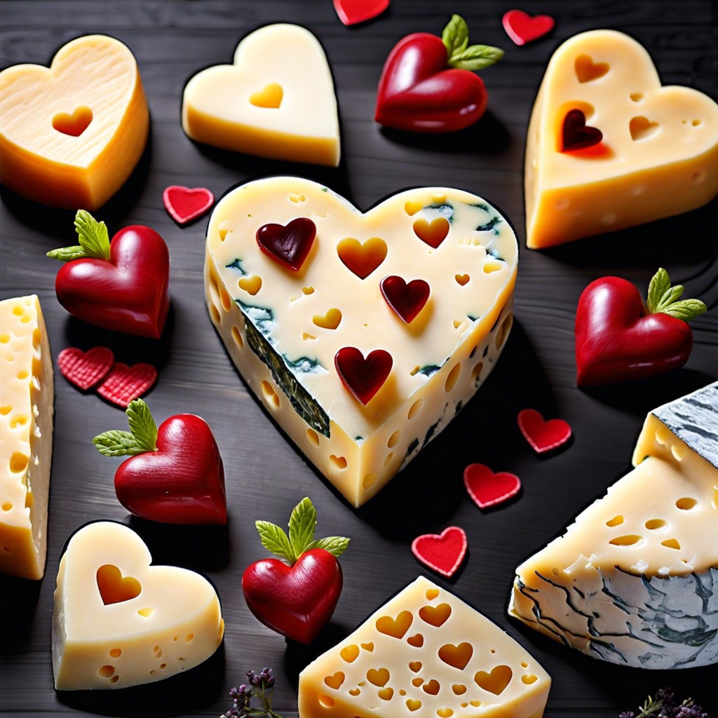 heart shaped cheeses