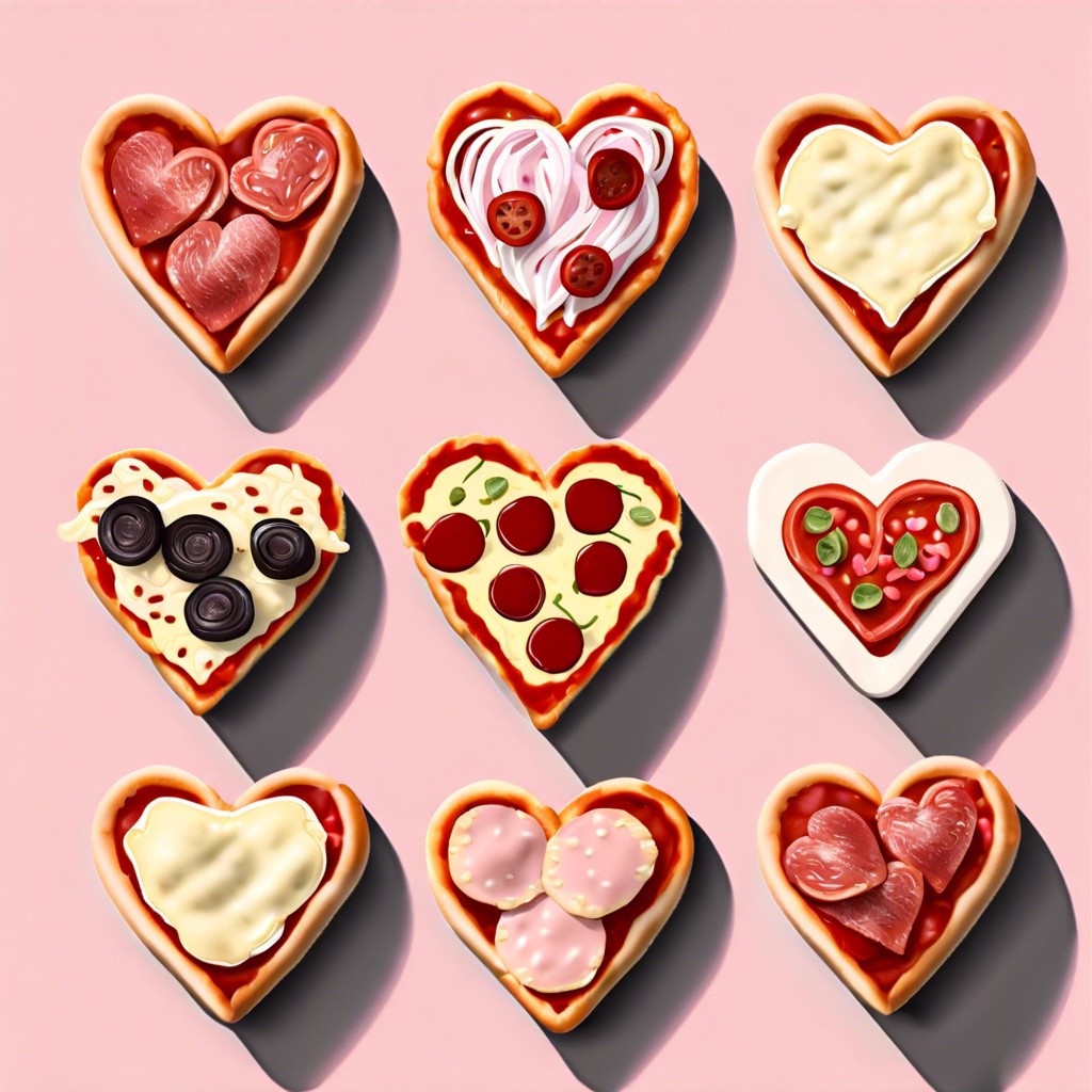 heart shaped mini pizzas