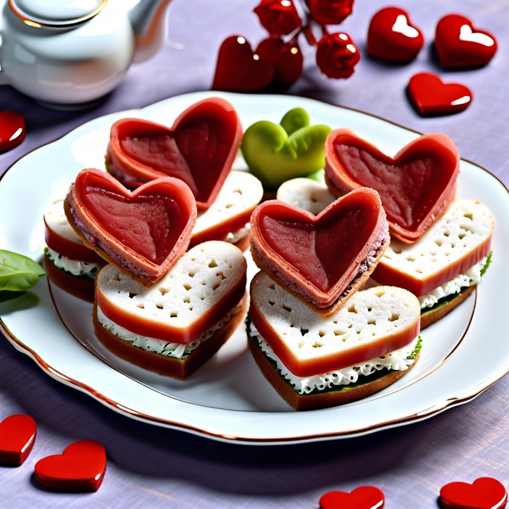 heart shaped tea sandwiches