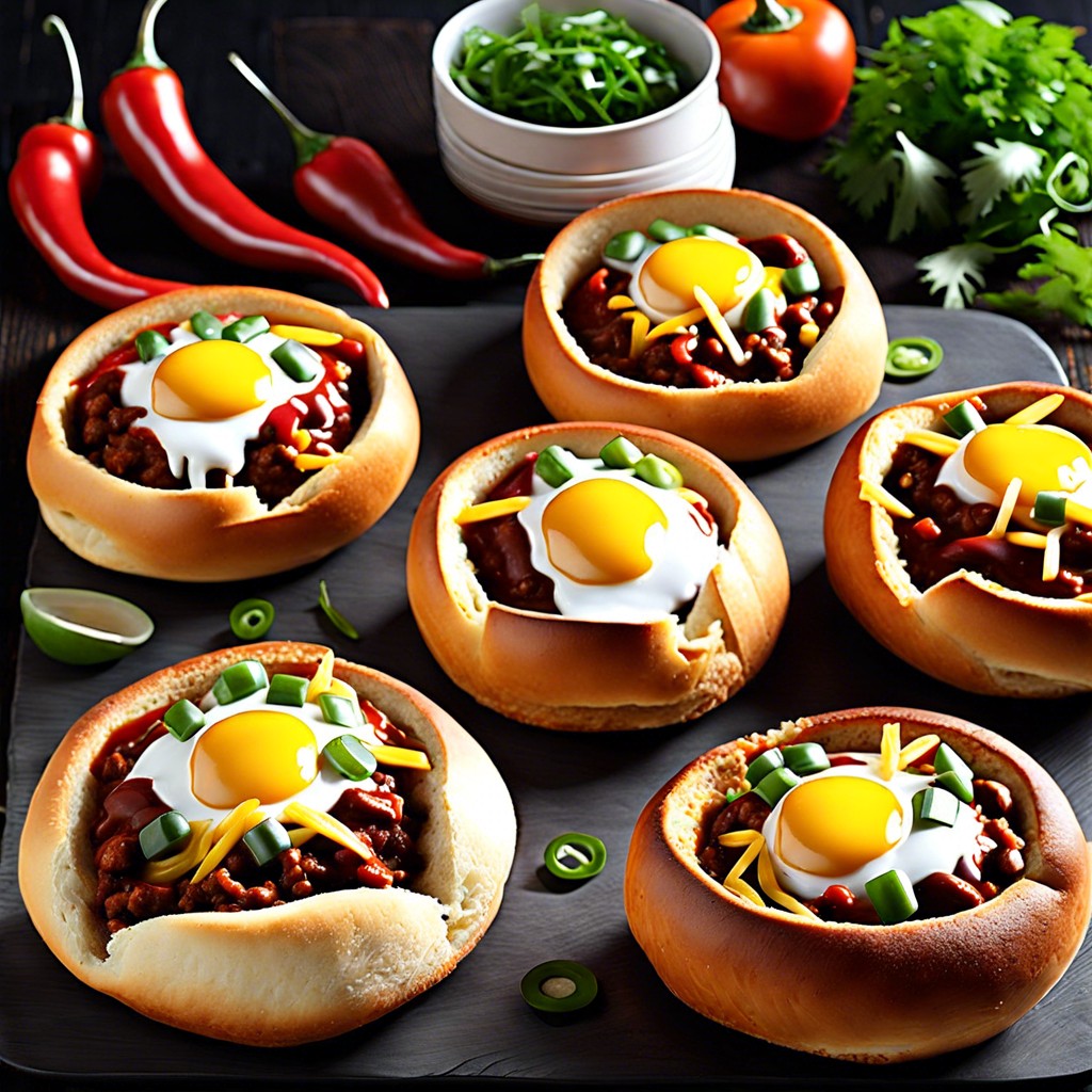 hearty chili bread bowls