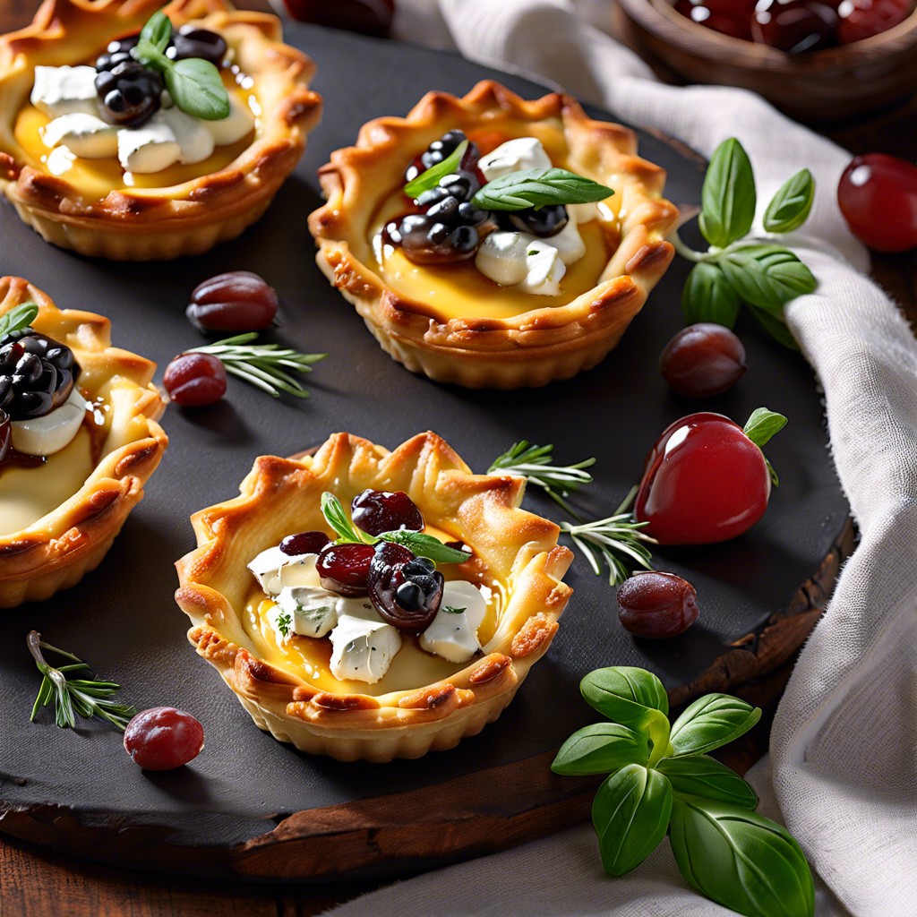 hearty tarts with goat cheese