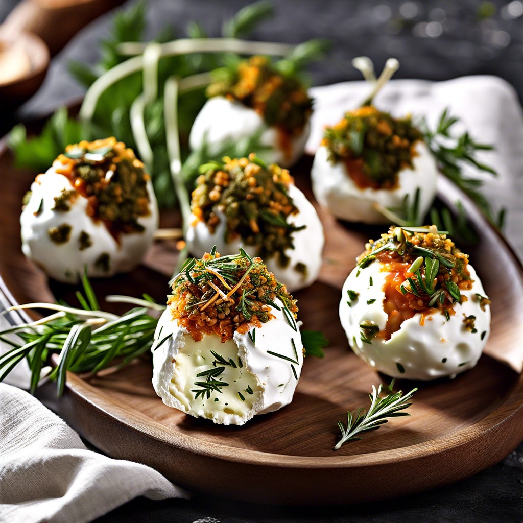 herb infused goat cheese balls