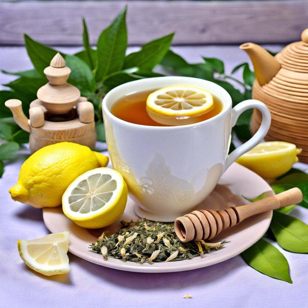 herbal tea with lemon and ginger