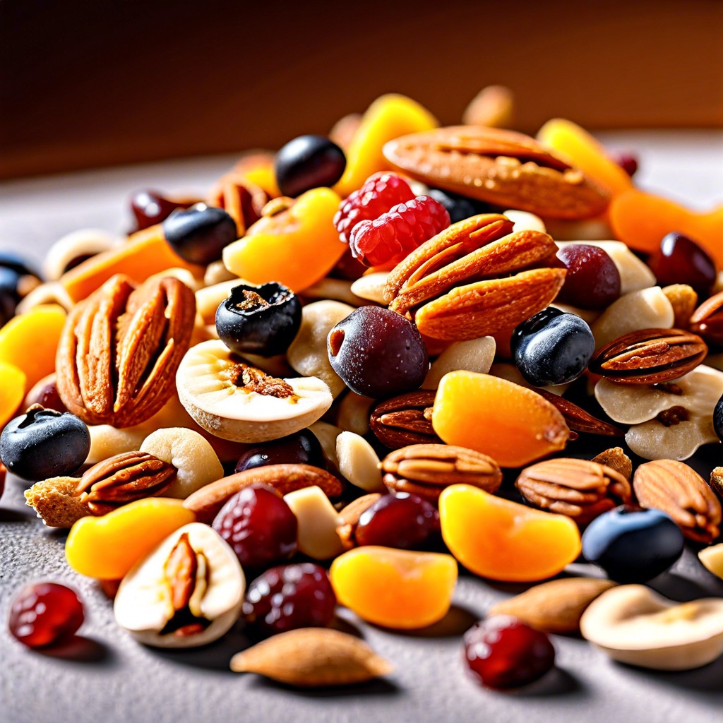 homemade trail mix unsalted nuts dried fruits whole grain cereal