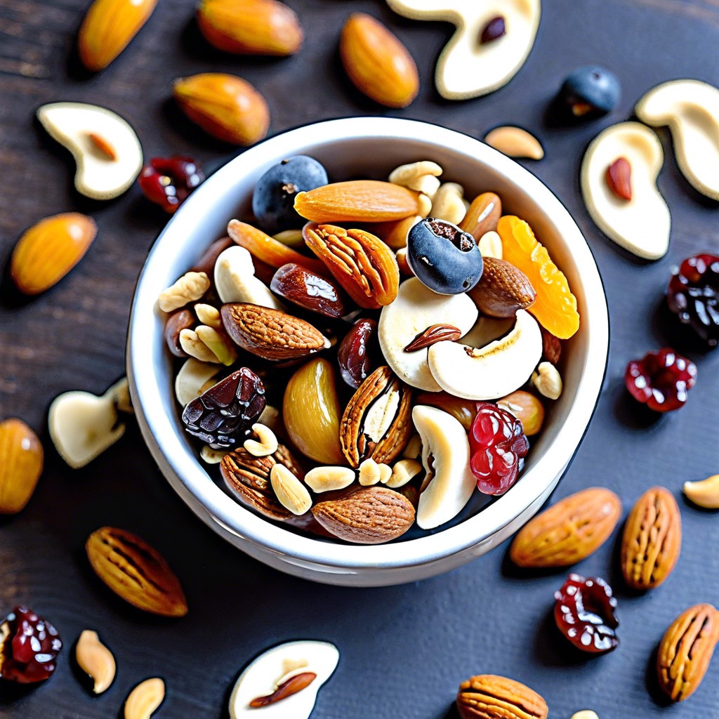 homemade trail mix with dried fruit and nuts