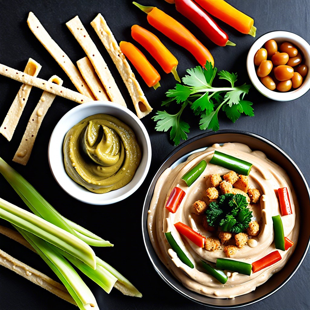 hummus and veggie sticks