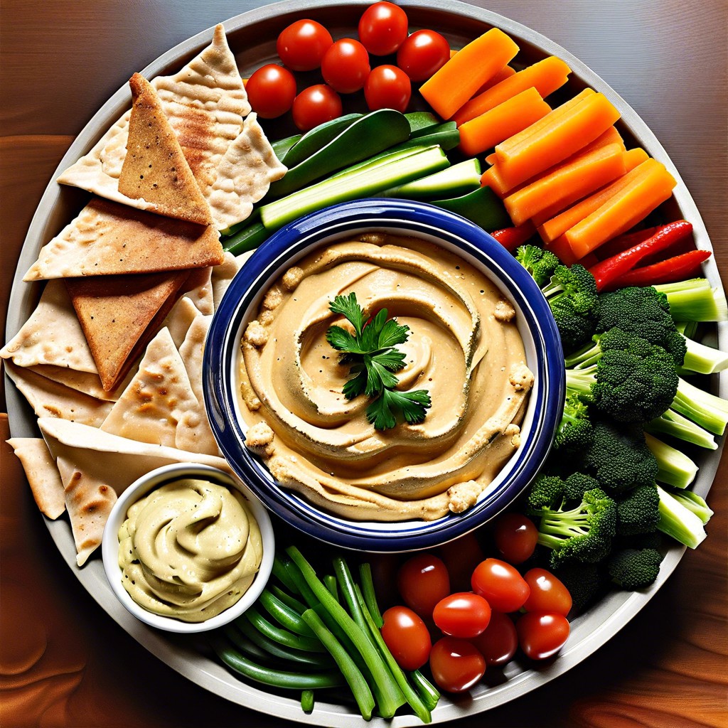 hummus and veggie trays