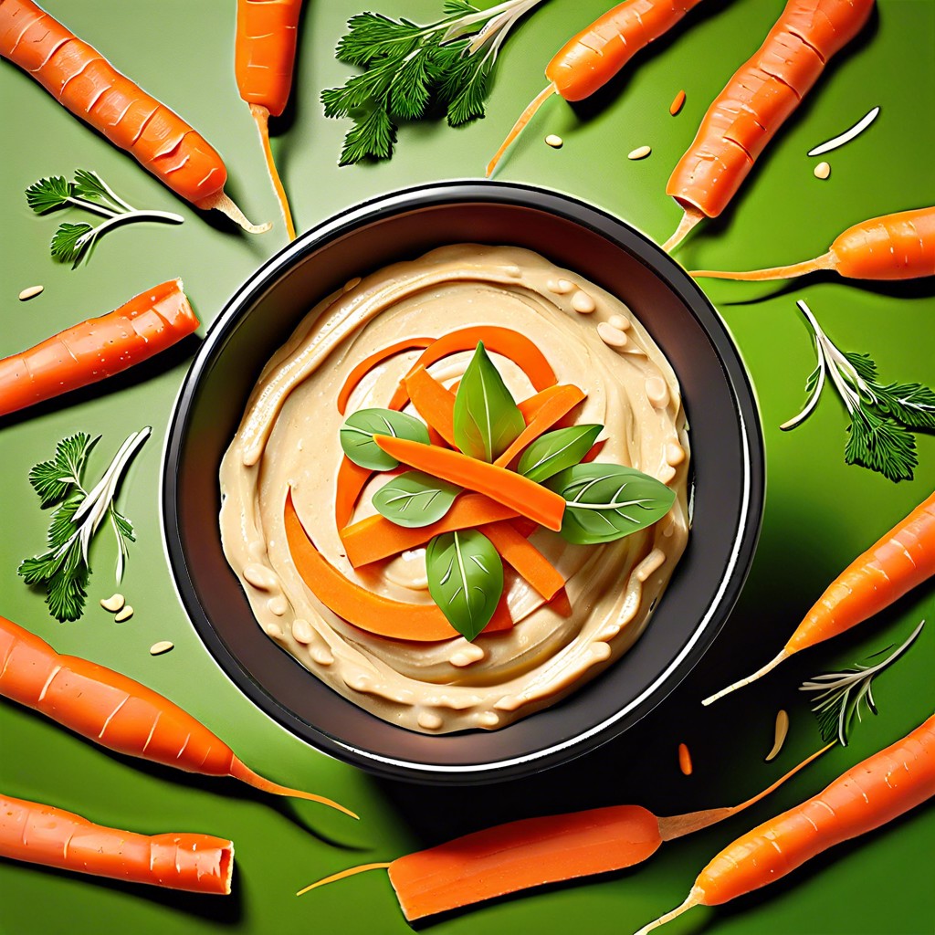 hummus with carrot sticks