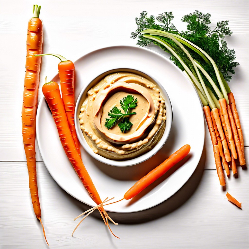 hummus with carrot sticks