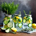 infused water bar cucumber mint lemon rosemary