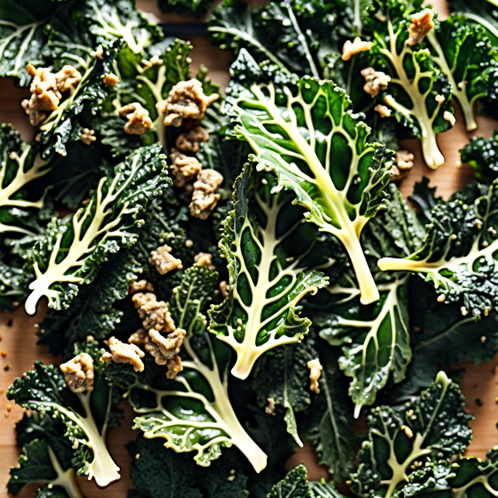 kale chips seasoned with nutritional yeast