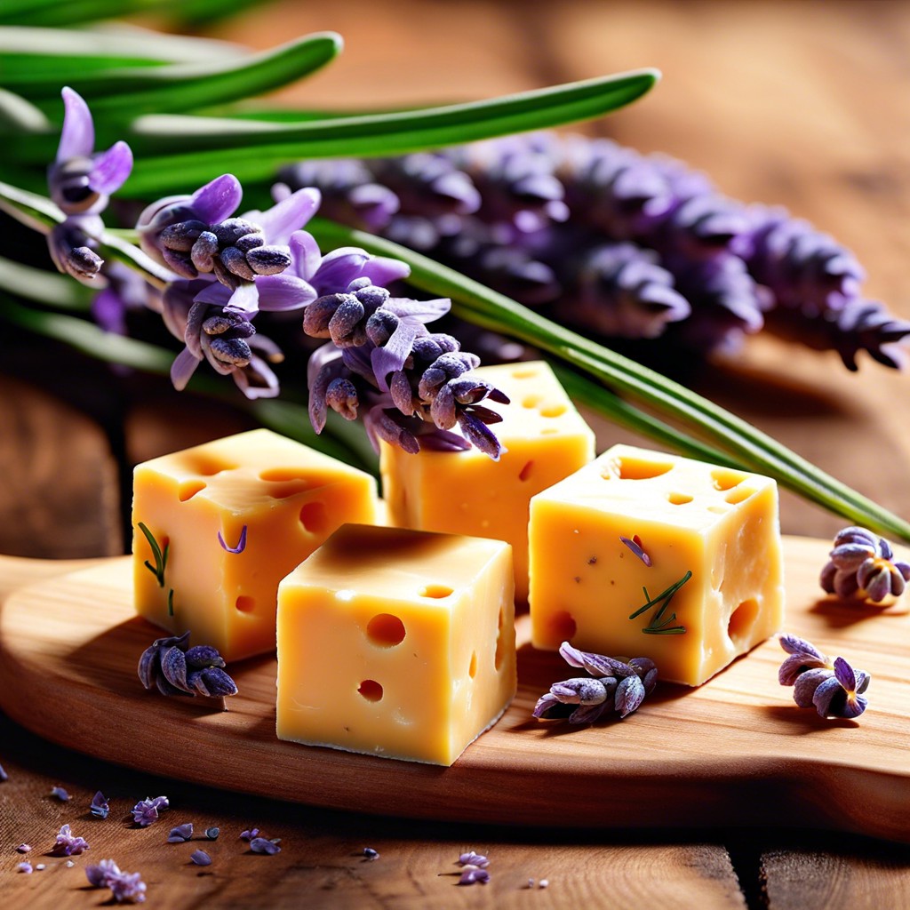 lavender cheddar cubes