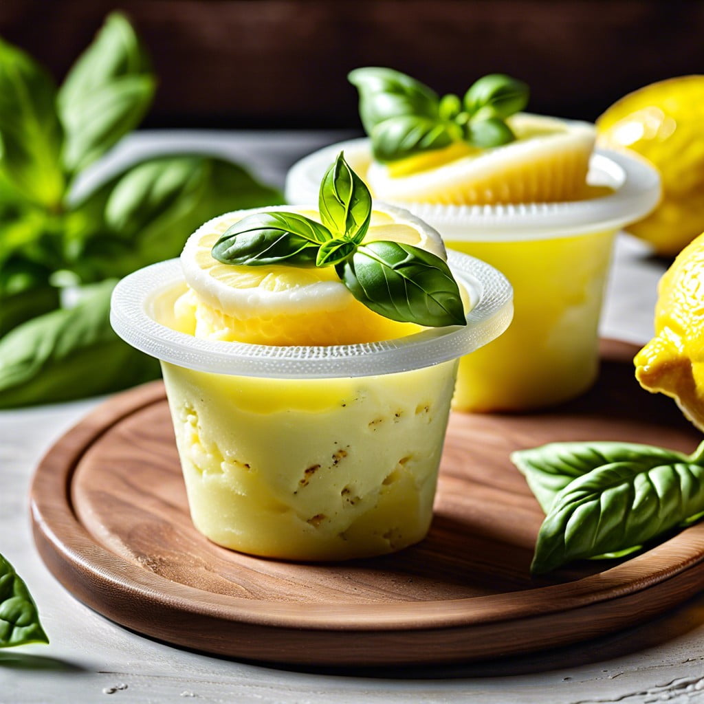 lemon basil sorbet cups