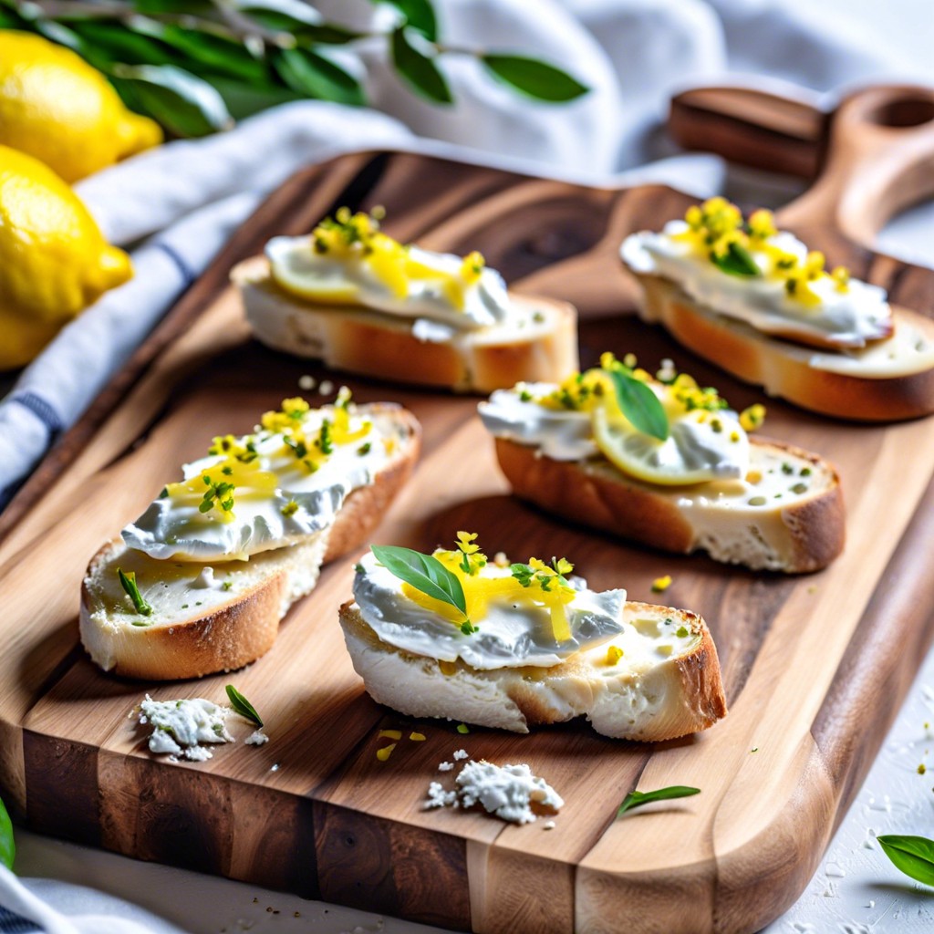 lemon zest and ricotta crostini