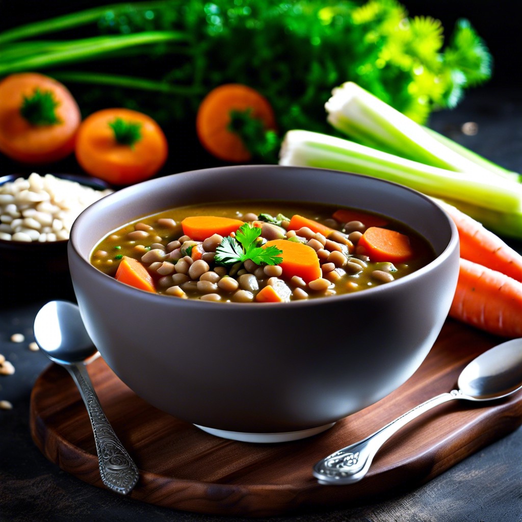 lentil soup with carrots and celery