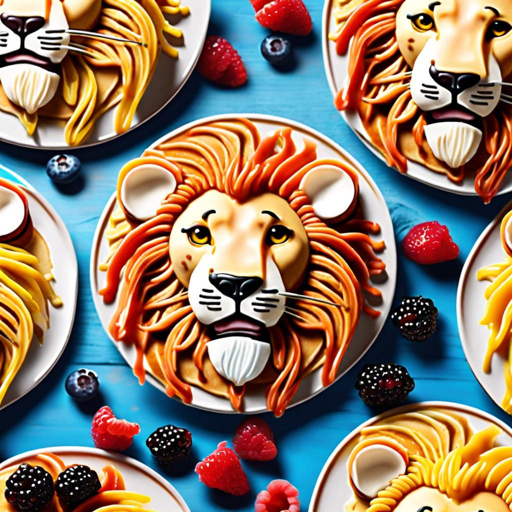 lion face pancakes