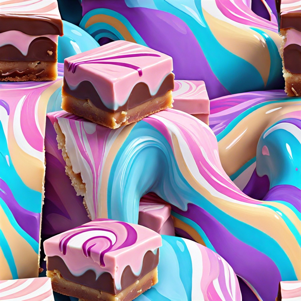 magical unicorn fudge with pastel marble effects