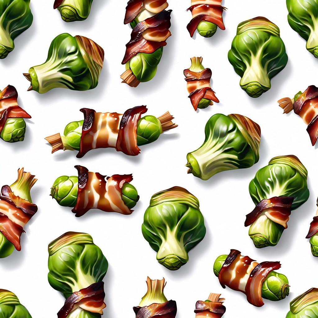 maple glazed bacon wrapped brussels sprouts