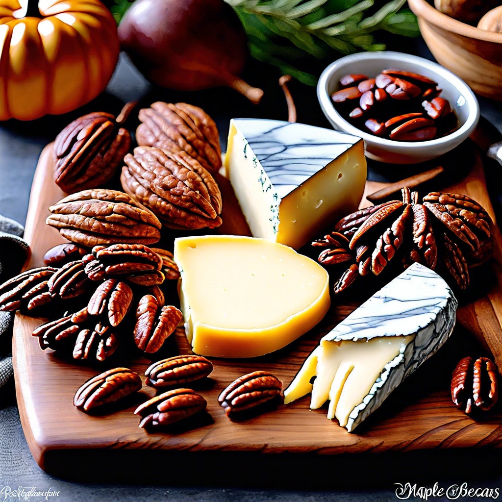 maple glazed pecans with brie