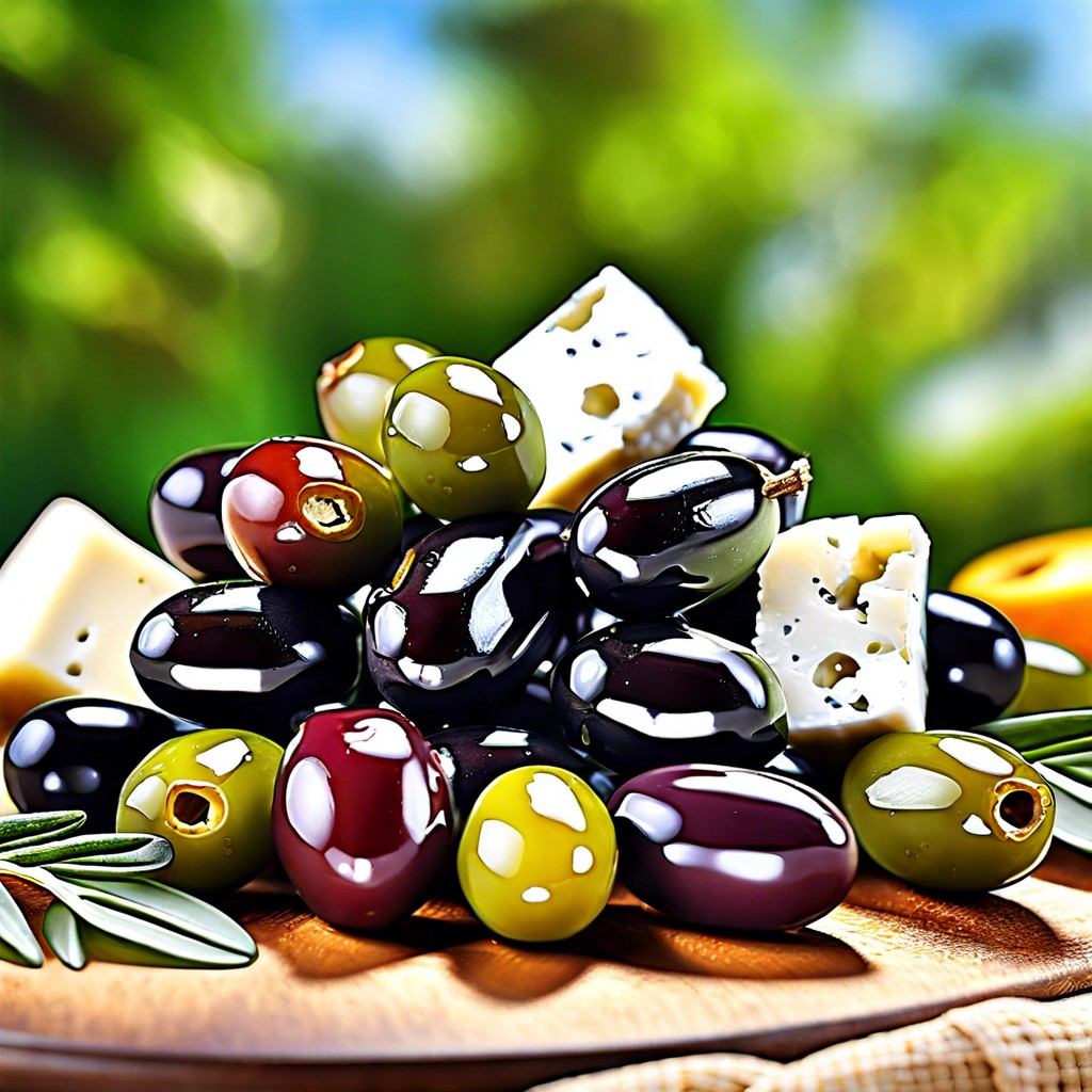 marinated olives and feta