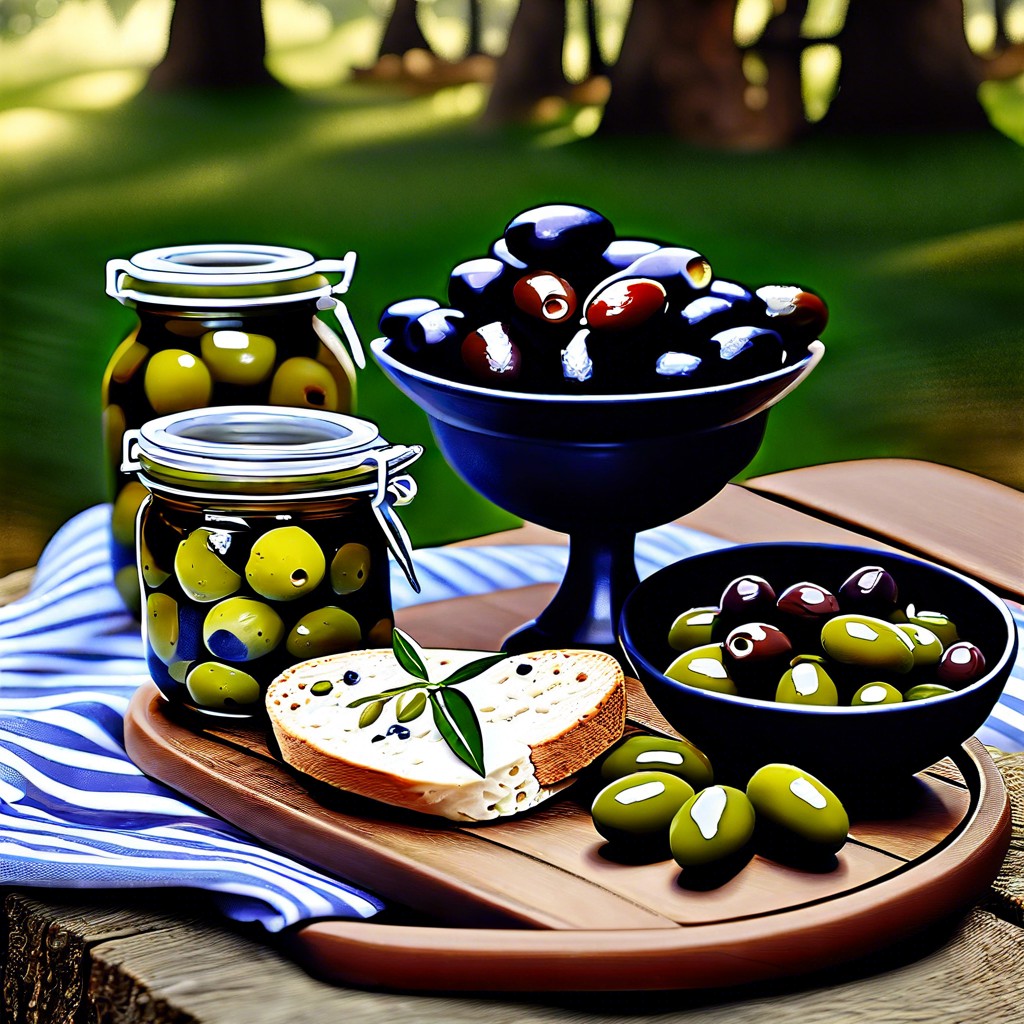 marinated olives and feta