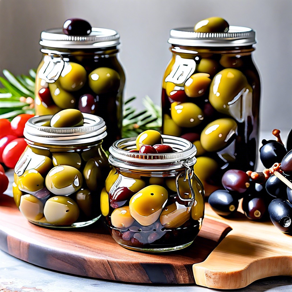 marinated olives in jars