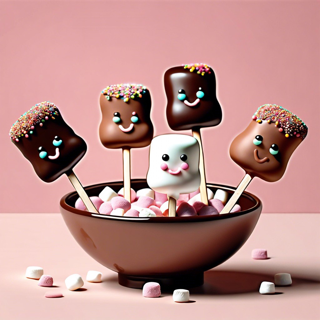 marshmallow chocolate pops