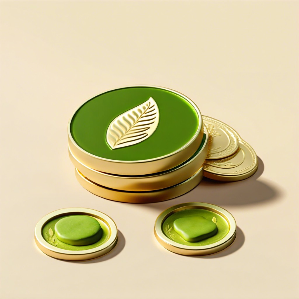 matcha white chocolate coins