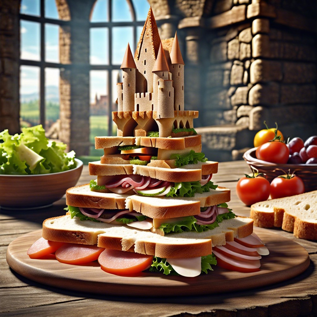 medieval castle sandwiches sandwiches cut into castle shapes using a cookie cutter