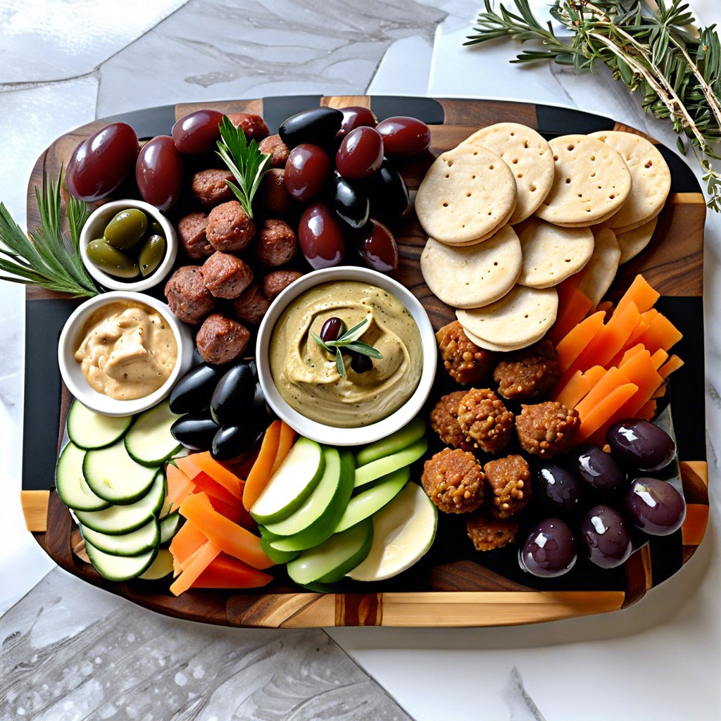 mediterranean charcuterie hummus olives pita falafel