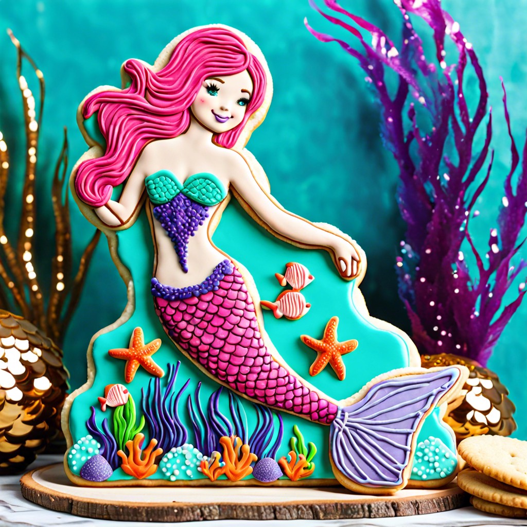 mermaid themed sugar cookies