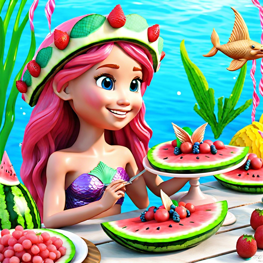 mermaid watermelon fruit pizza