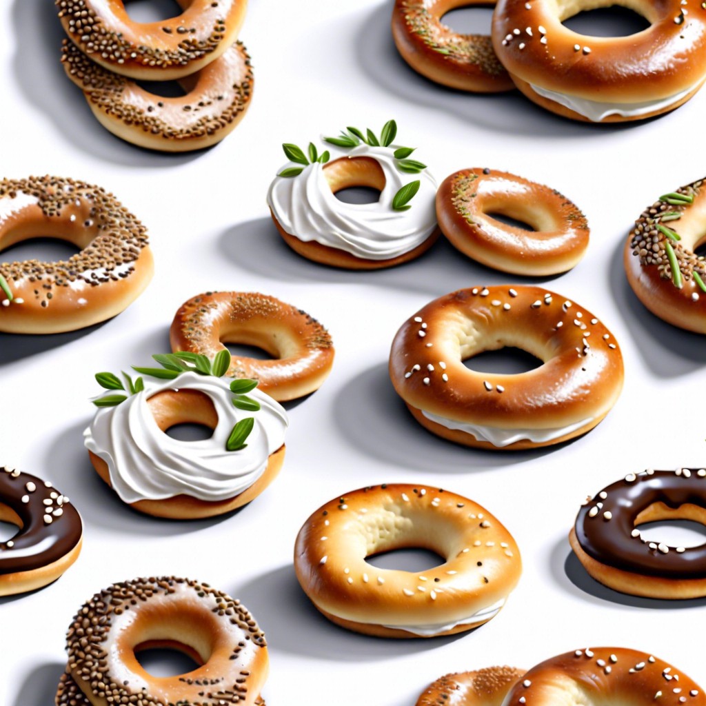 mini bagels with cream cheese