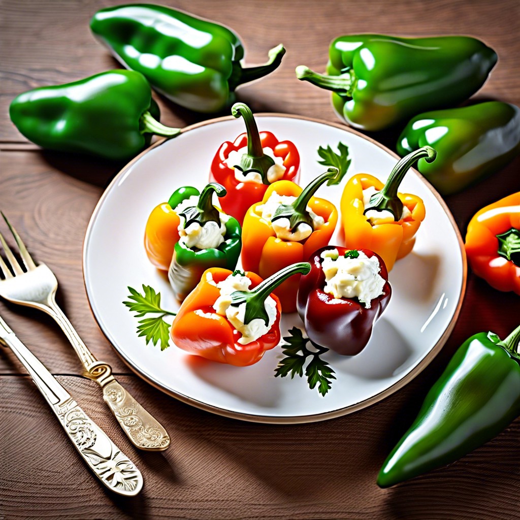 mini bell peppers filled with cottage cheese