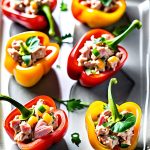 mini bell peppers stuffed with tuna salad