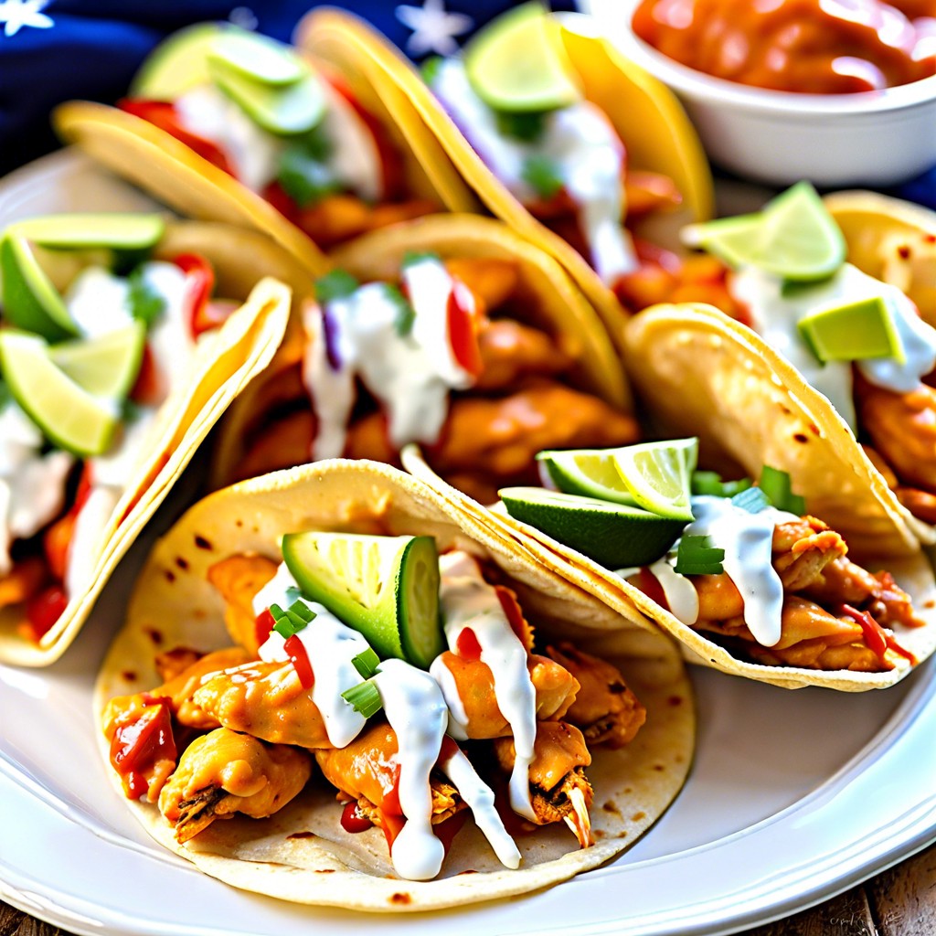 mini buffalo chicken tacos