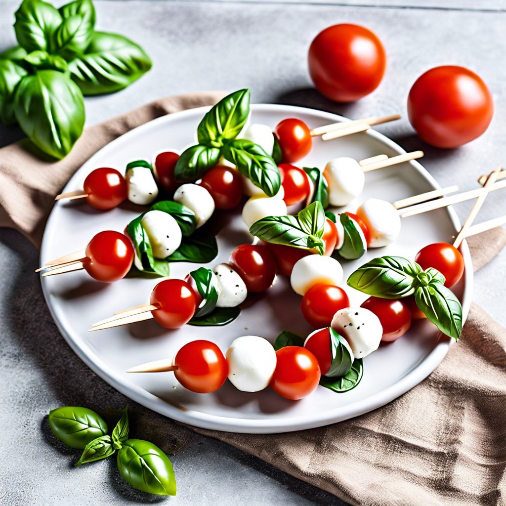 mini caprese skewers