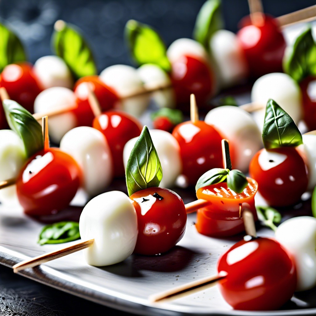 mini caprese skewers