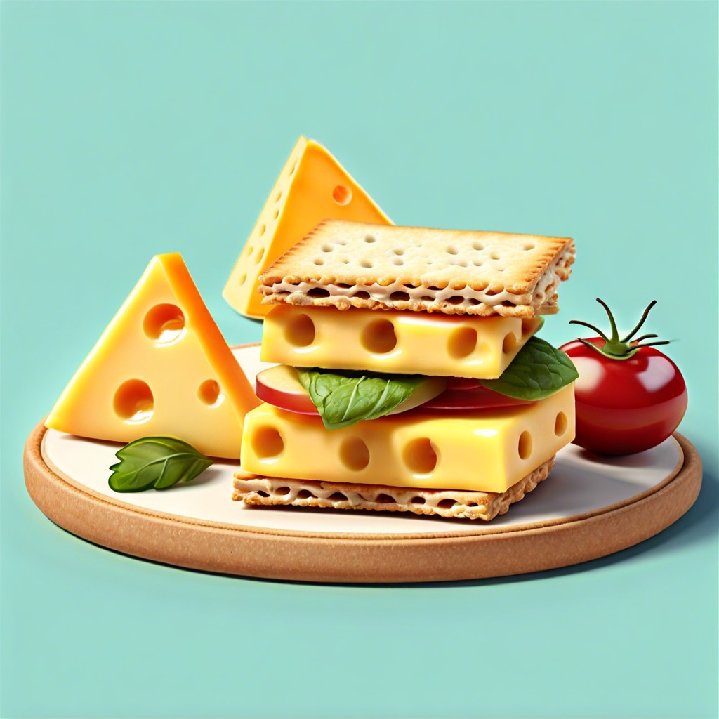mini cheese and cracker sandwiches