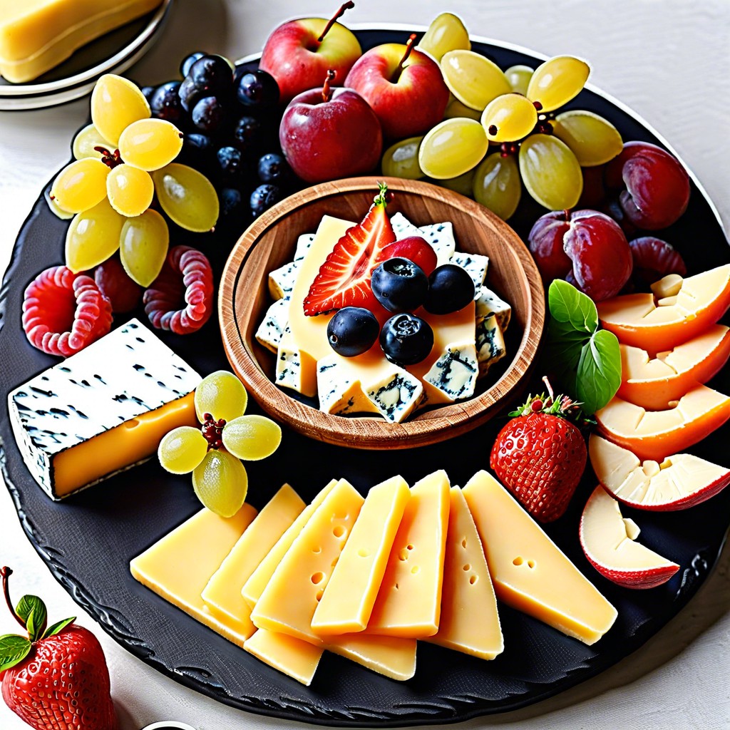 mini cheese and fruit platters