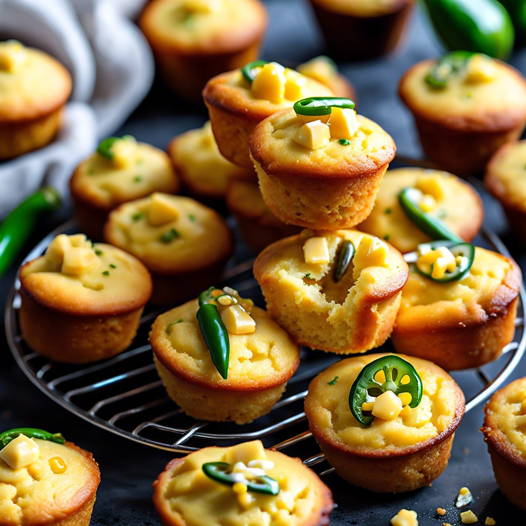 mini cornbread muffins with jalapeno honey butter