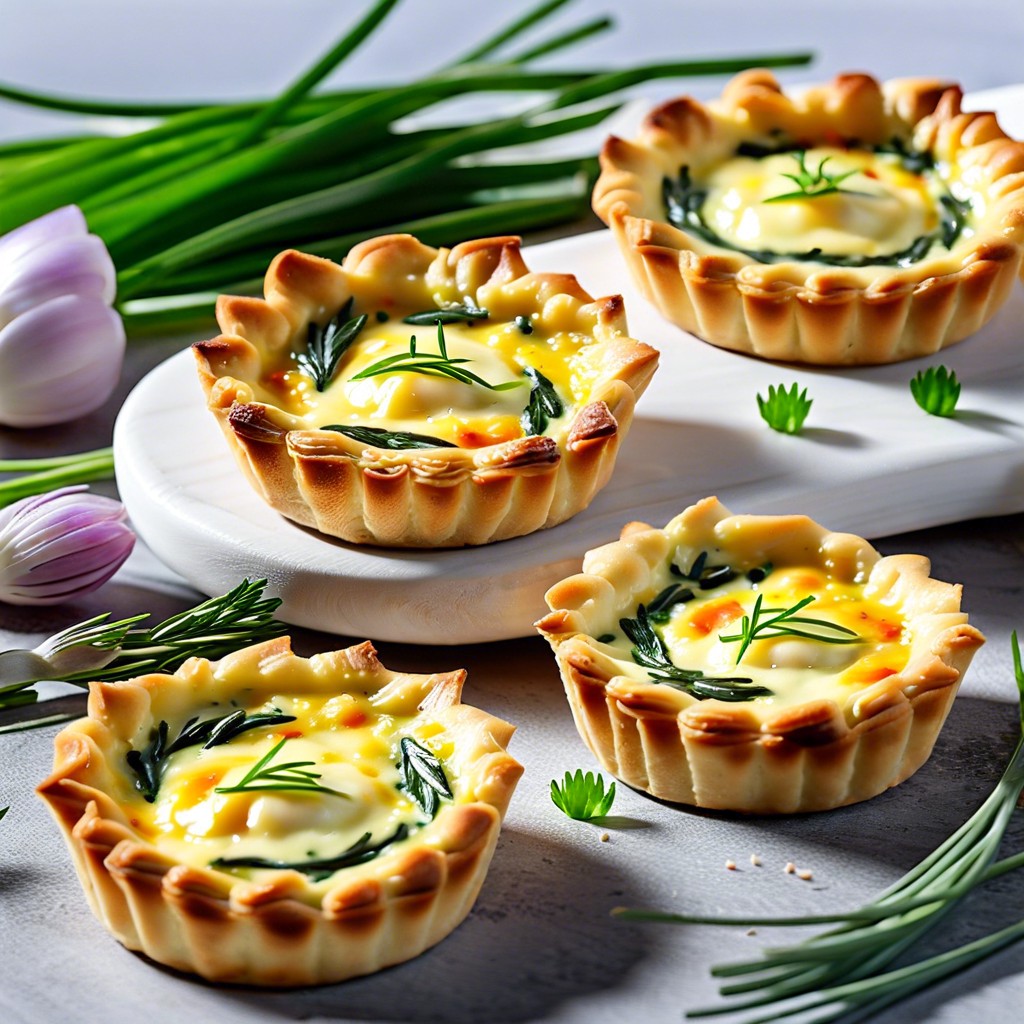 mini cream cheese and chive quiches