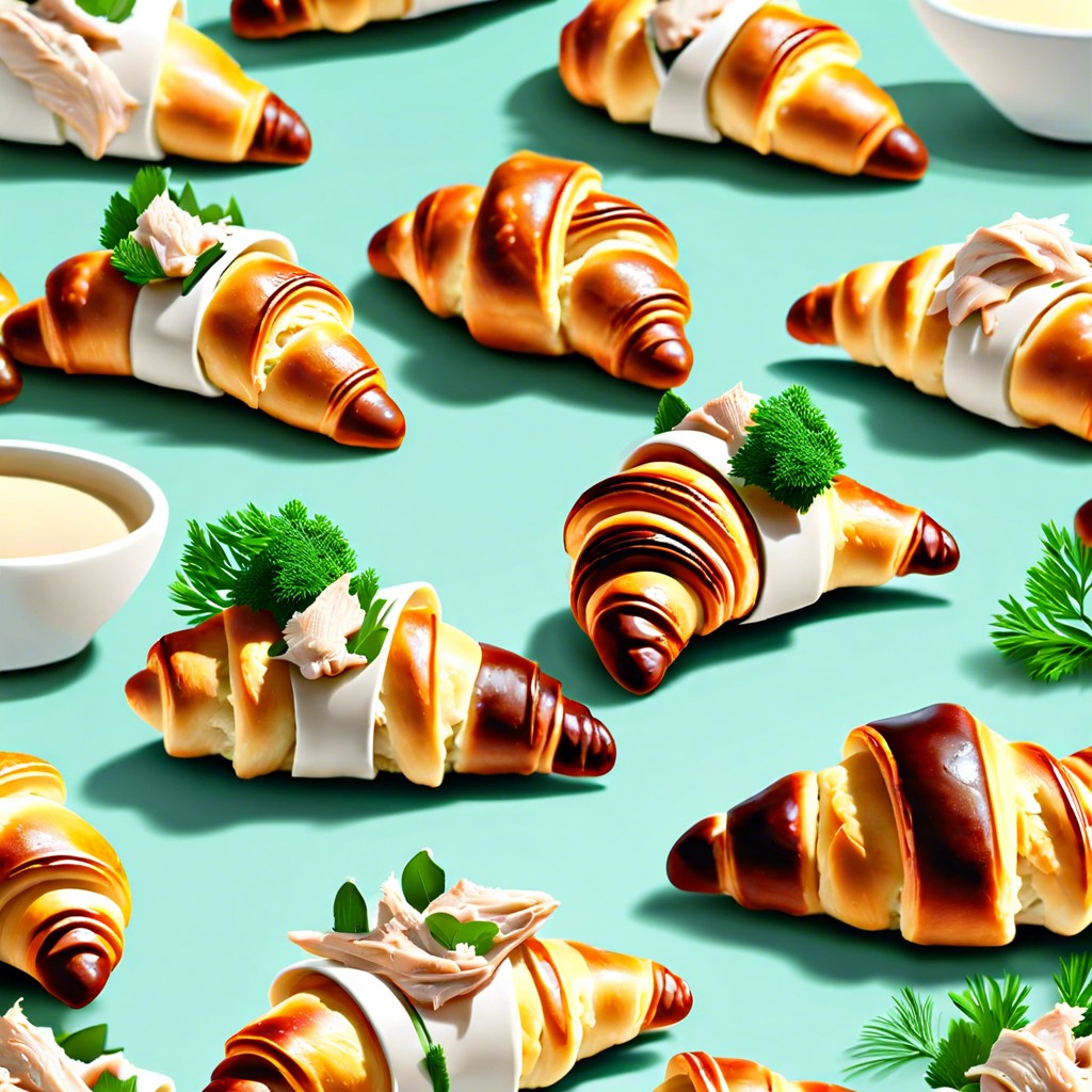 mini croissants with chicken salad