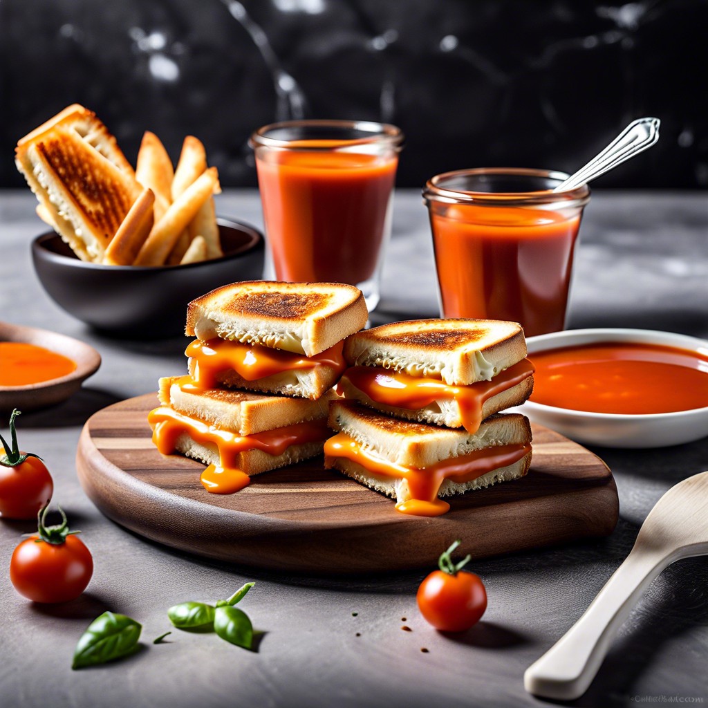 mini grilled cheese with tomato soup dip