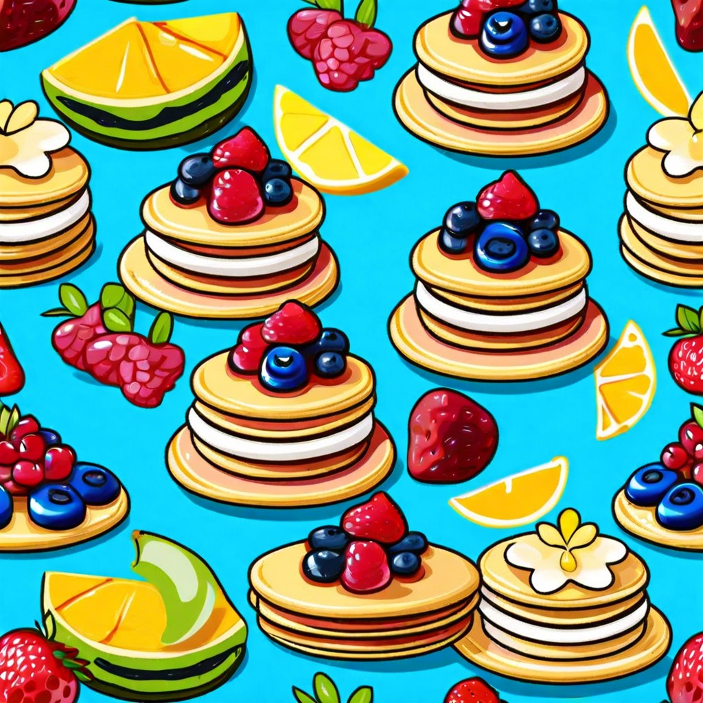 mini pancake stacks with fruit
