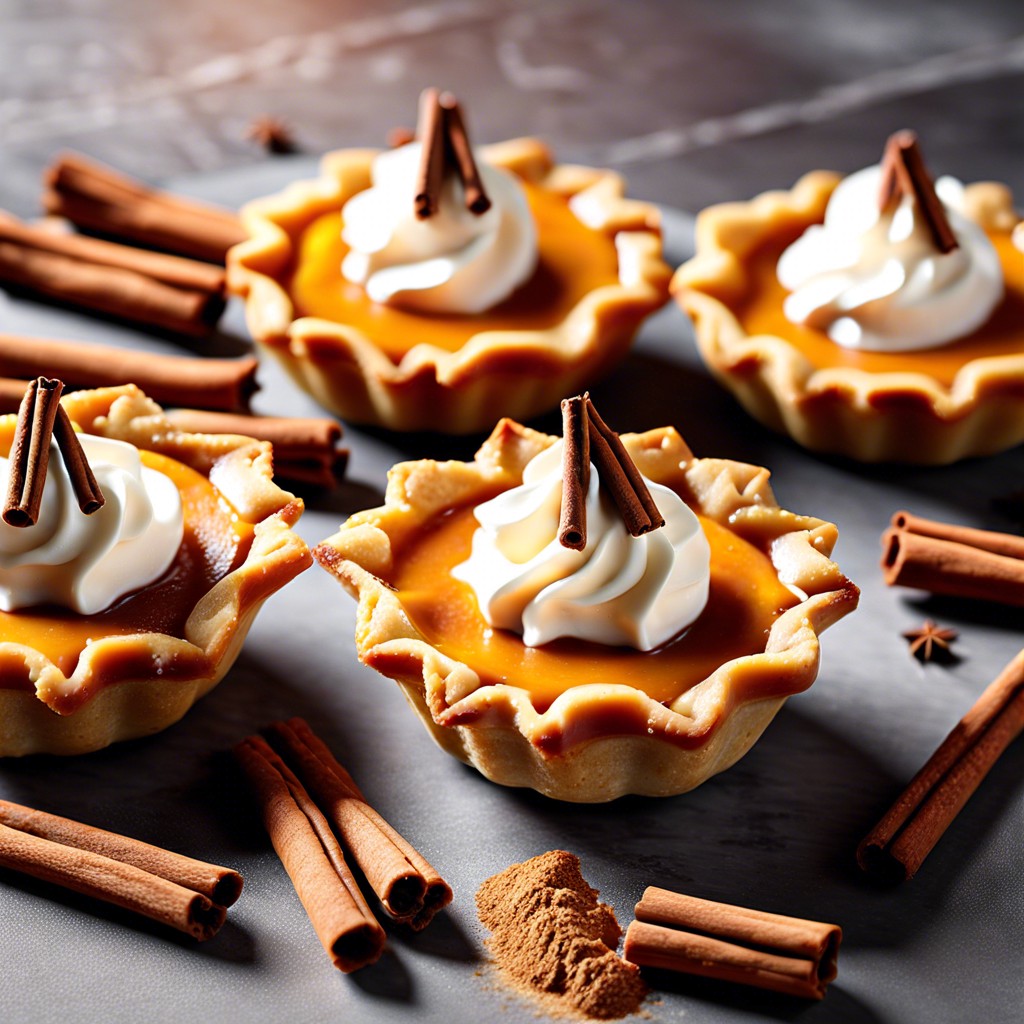 mini pumpkin pie bites with cinnamon