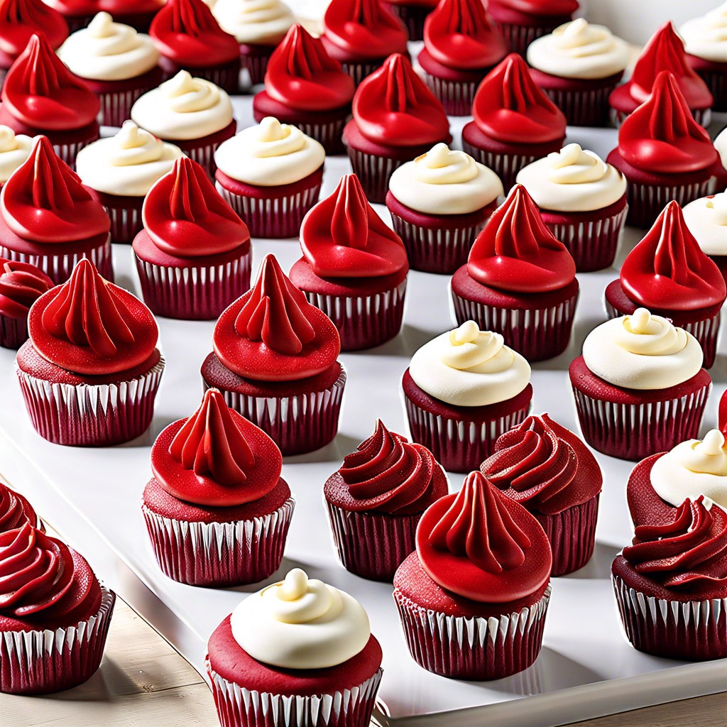 mini red velvet cupcakes