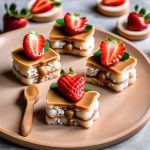 mini rice cake sandwiches peanut butter and sliced strawberries