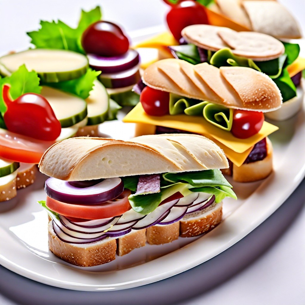 mini sandwiches with various fillings